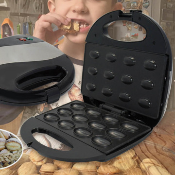 Electric Walnut Cake Maker Automatic Mini Nut Waffle Bread Machine Sandwich Iron Toaster Baking Breakfast Pan Oven EU Plug