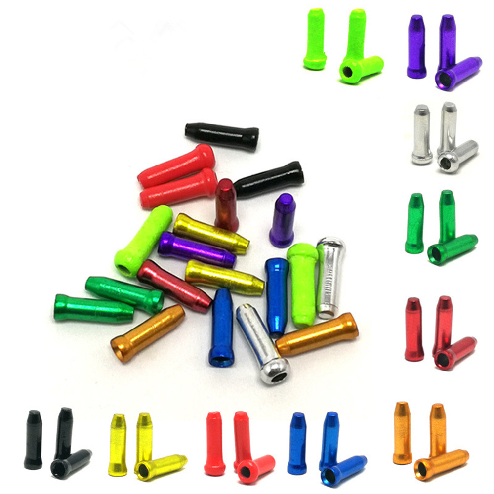 50Pcs Aluminum Bicycle Cable End Caps Mountain Bike Road Bicycle Cables Housing End Caps Bicycle Parts Cycling Outdoor Sports