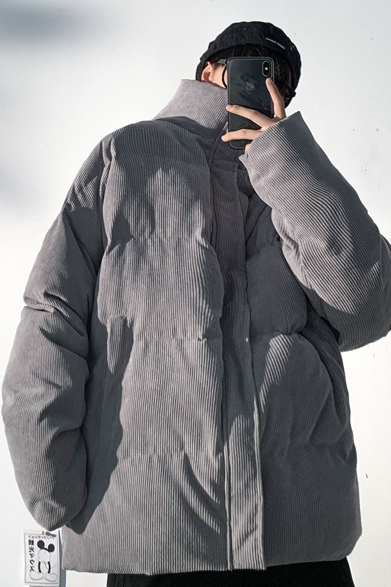 Thicken Corduroy Jacket Men's Parka Warm Fashion Retro Casual Short Coat Men Loose Cotton Korean Winter Coat Mens Clothes M-5XL