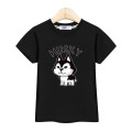 BABY Boy Cartoon Dog Long Sleeve Top Girls Short Sleeve Husky T-Shirt 100% Cotton Print Kids Clothes Cute Casual Tee Shirt 3-14Y