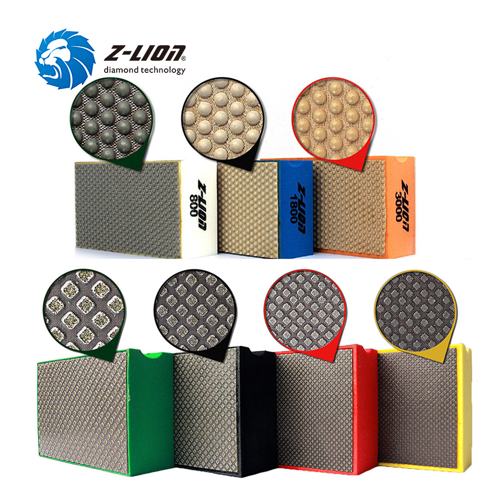 Z-LION Diamond Hand Polishing Pads 7 Pcs/Set Hand Sanding Pads For Stone Glass Artificial Stone Kitchen Cleaning Abrasive Tool