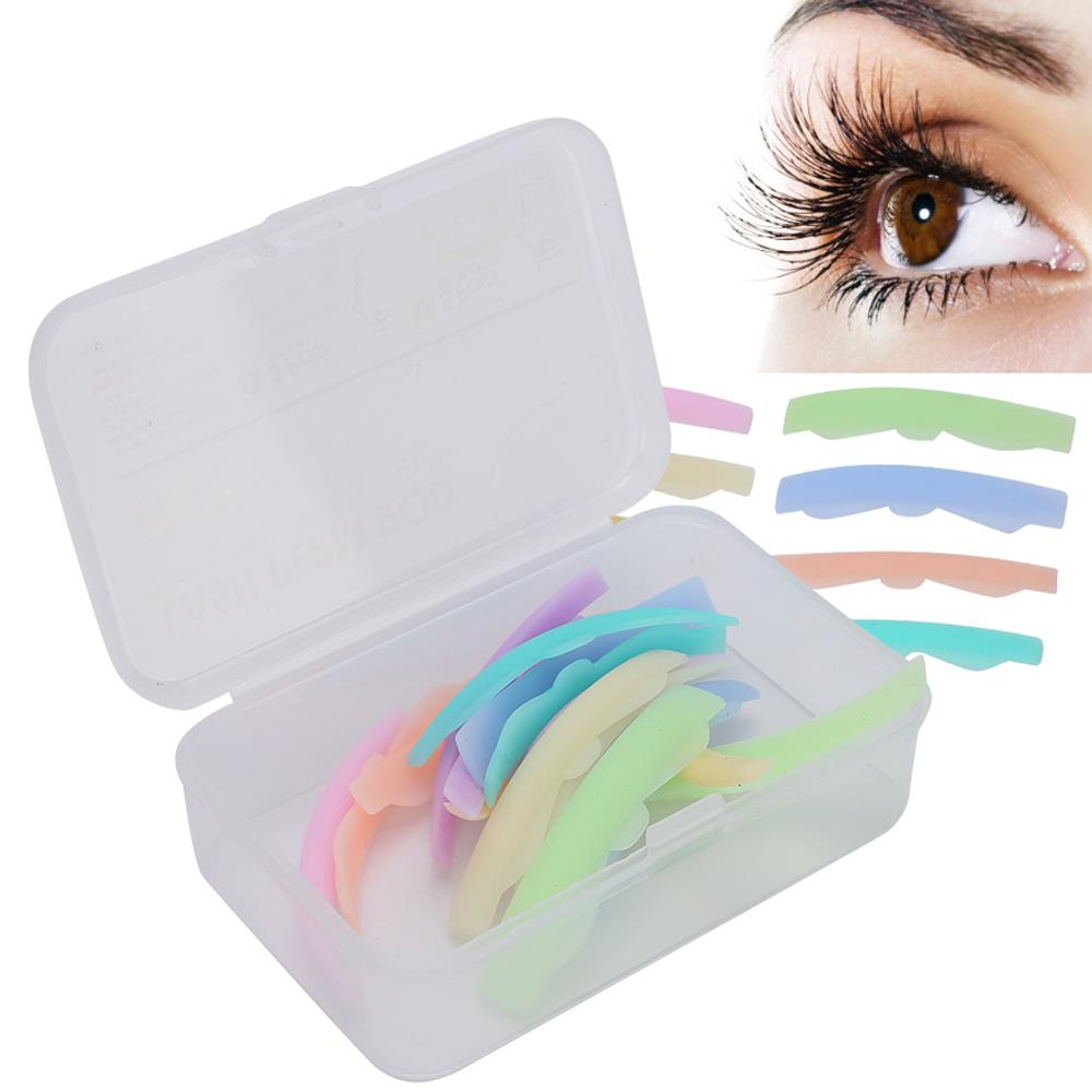 Professional Silicone Eyelash Perming Pad Silicone Eyelashes Curler Rods Lashes Lift Shield Tool 8 Pairs(2 shapes and 8 colors)