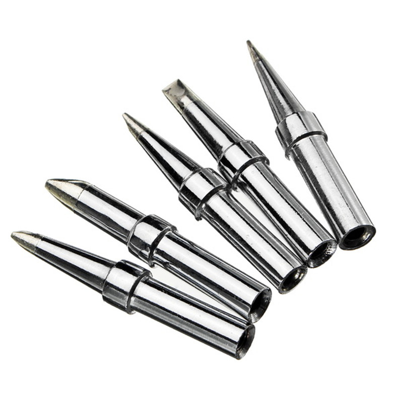 5pcs Universial Lead Free Soldering Iron Tips for 5mm Diameter Soldering Iron Station