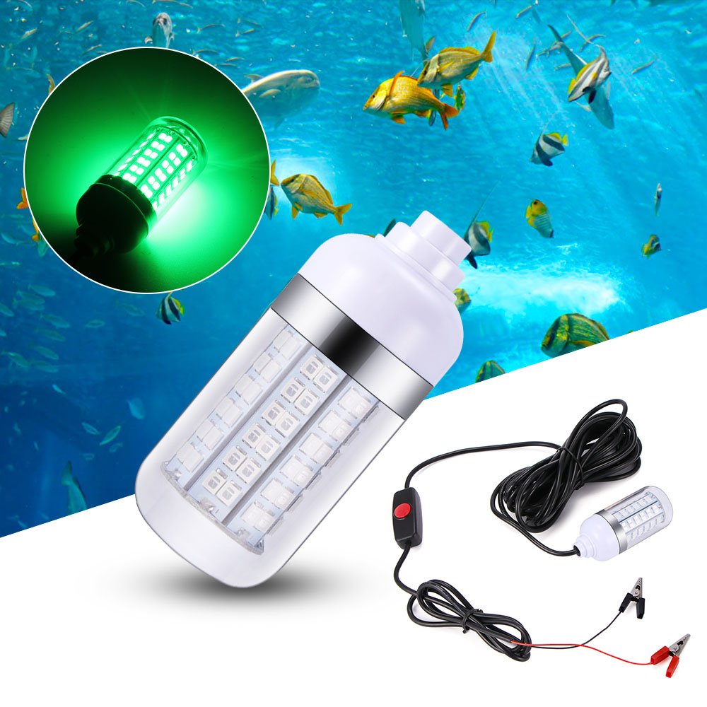 12V 15W 180 LEDs 108*2835 beads LED Submersible Fishing Light Underwater Fish Finder Lamp with 4.9m Cord
