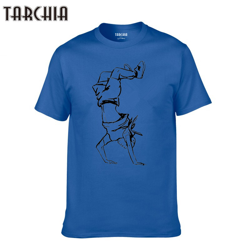 TARCHIA 2021 Top Men Tshirt Homme Brand Clothing T-Shirt Hip Hop Male Cotton Casual Short Sleeve Tees Boy Guy Dancing Breakdance