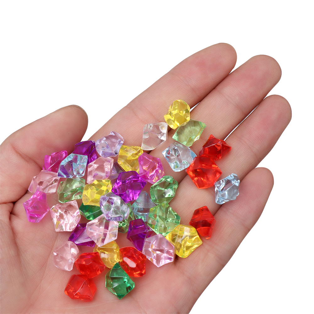 Colorful 50Pcs/bag 1.4*1.1cm Aquarium Acrylic Stones Crystal Ice Cubes Decor Vase Filler Pebble Fish Tank Home Ornament