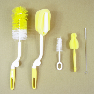 5pcs/set Bottle Brush Sponge Plastic Glass Milk Water Cup Cleaning Feeding Bottle Dummy Nipple Pacifier Brushes Tube Cleaner