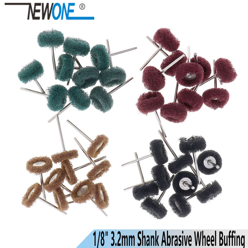 NEWONE 1/8" 3.2mm Shank Abrasive Wheel Buffing Polishing Metal Surface Wheels fits Rotary Tool Dremel Accessories