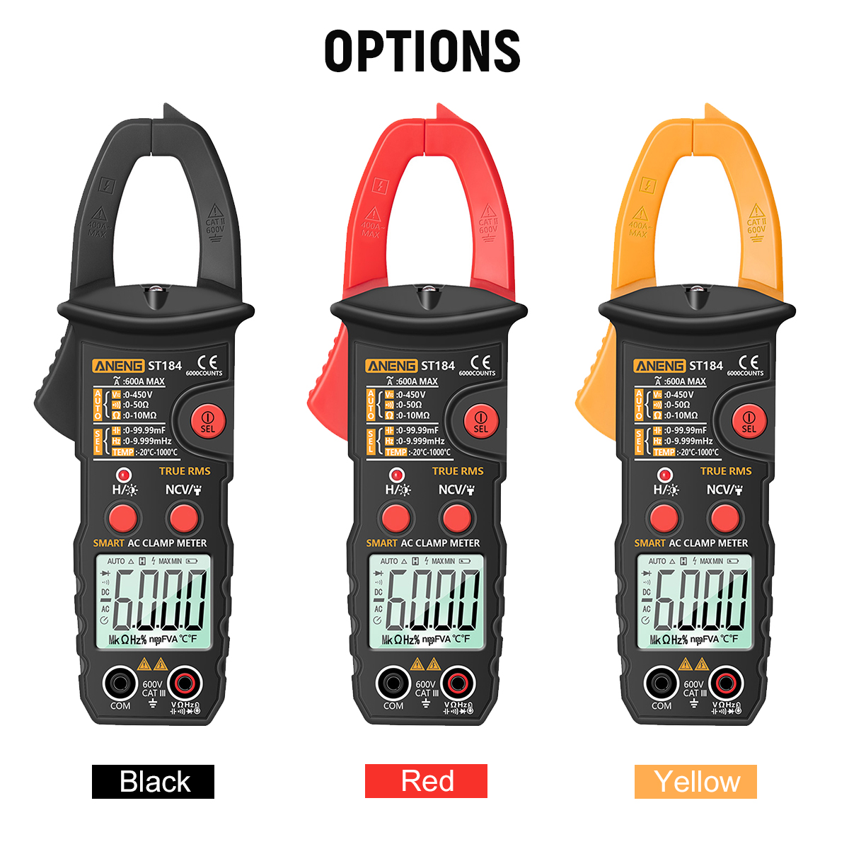 ANENG True RMS Digital Multimeter Clamp Meter DC/AC Voltage Detector AC Amp Meter with Ohm Capacitance NCV Continuity Tester