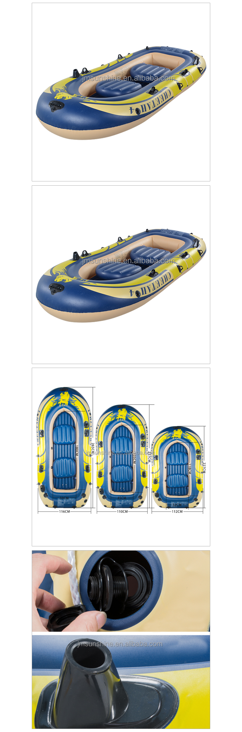 PVC Double Seat Thickened Inflatable Boat Fishing Boat_02