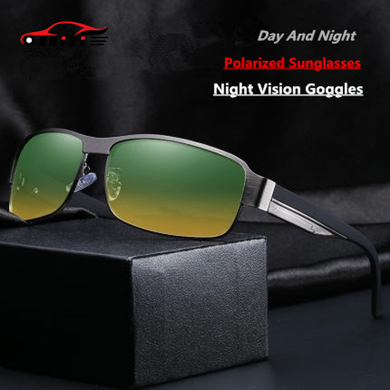 ZHIYI Driver goggles day and night driving glasses vintage metal polarized night vision glasses anti-glaring anti-UV sunglasses
