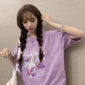 Small fresh Grape Fruit Print Short-sleeved T-shirt female Ins Korean Summer Loose Student Wild Casual pullover Tops Mori Girl