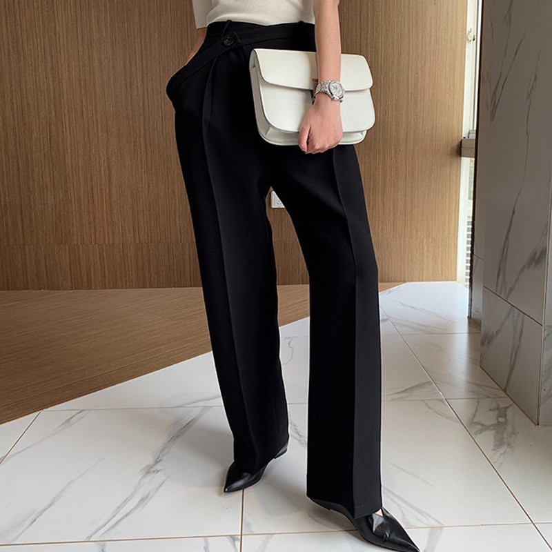 TWOTWINSTYLE Casual Solid High Waist Women Pants Button Big Size Long Trousers Female Korean Spring 2020 Fashion Clothes New
