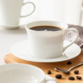 Luxury Porcelain European Coffee Cup Set White Small Bone China High Tea Cup with Saucer Xicara De Cafe Home Drinkware 50CC