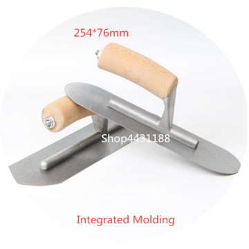 254*76mm Round head integrated molding Carbon steel Blade wooden Handle Plaster Trowel Construction Concrete Spatula Tool