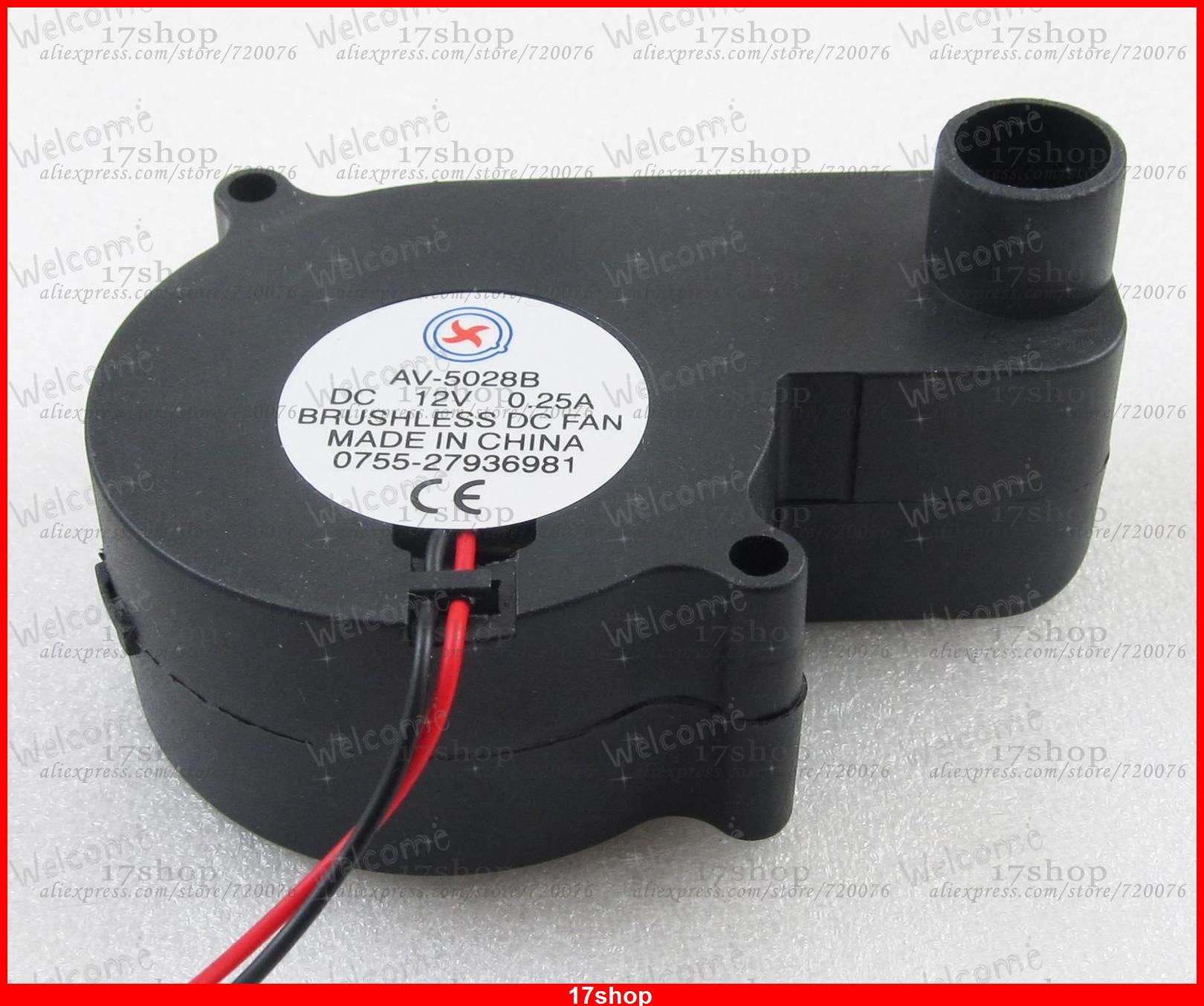 1PCS X Brushless DC Cooling Blower Fan 12V 0.25A 55mmx55mmx28mm 5028B 2pin Connector