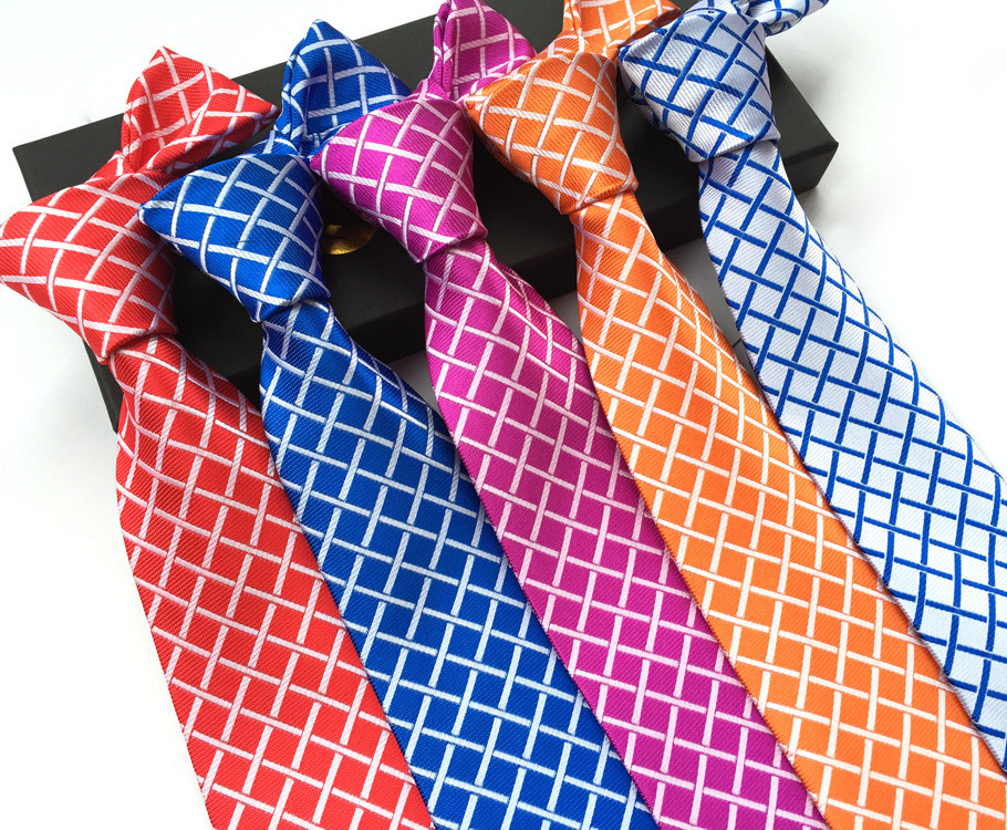 New Classic 8cm Tie for Man 100% Silk Tie Luxury Solid Plaid Dots Business Neck Ties for Men Suit Cravat Wedding Party Necktie