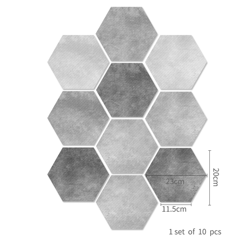 Limestone Floor Stickers Kitchen Bathroom Waterproof Wear-resistant Removable Hexagonal Sticker Mural Home Decoration Supply