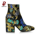 fabric suede embroidered special design ankle boots