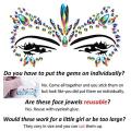 Face Jewels Glitter, 1 PCS Jewels Tattoo Mermaid Face Gems Rhinestones Eyes Body Stickers Crystals Glitter for Party Festival