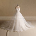 Dainty Sweetheart Pleated Crystal Wedding Gown Long Tail Two pieces