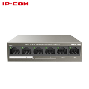 IPCOM F1106P-4-63W 6 Port Poe Ethernet Network Switch 10/100Mpbs Lan Hub 4 Port Poe Power Switch Injector For Ip Camera