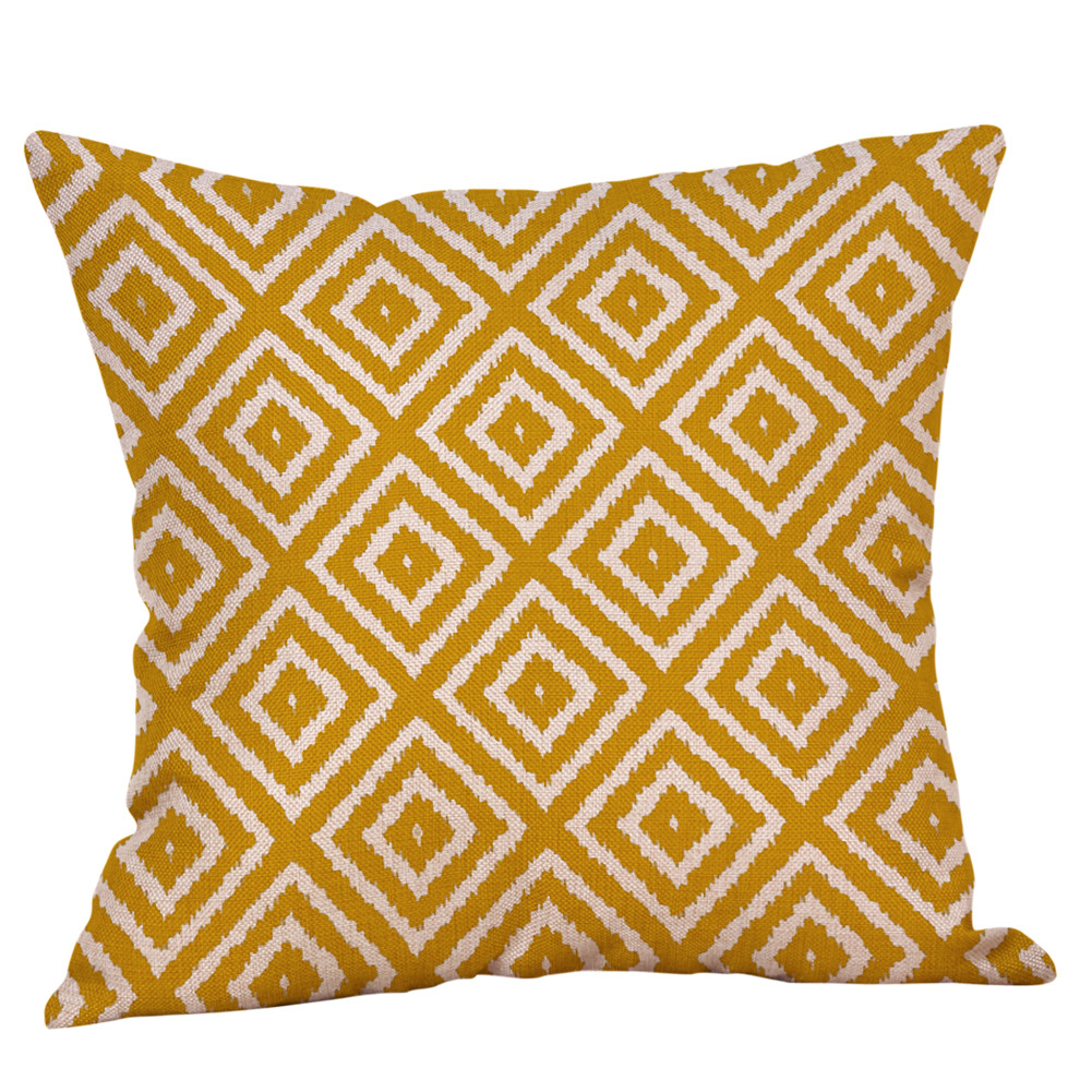 Pillowcase Mustard P Yellow Geometric Fall Autumn Bedroom Home Office Throw Chair Seat Cushion Cover Decorative Pillow Case #45