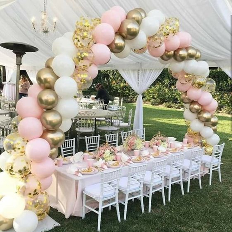 100pcs pink white pastel balloons arch Macaron Latex Balloon Garland Party Confetti Gold baloon Wedding Baby shower Decoration