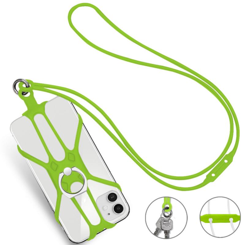 Mobile Phone Lanyards Universal Lanyard For Phone Silicone Sports Phone Strap Ring Holder Case Neck Hanging Rope Sling