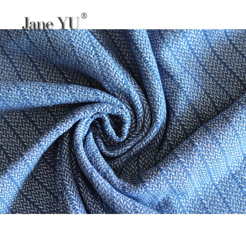 JaneYU Woven Water Wash Jacquard Denim Fabric High Grade Water Wash Pure Cotton Thickened Coat Clothing Manual Diy Fabric