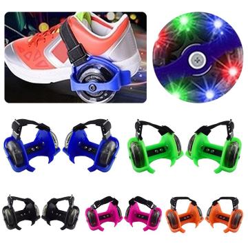 1 Pair Kids Children Outdoor Adjustable LED Flashing Wheel Heel Skate Rollers Adjustable Simply Durable Outdoor Skating Shoes