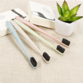 New Fashion Wheat Straw Handle Toothbrush Travel Bamboo Charcoal Toothbrush Dental Tongue Cleaner Soft Toothbrush Portable Tool