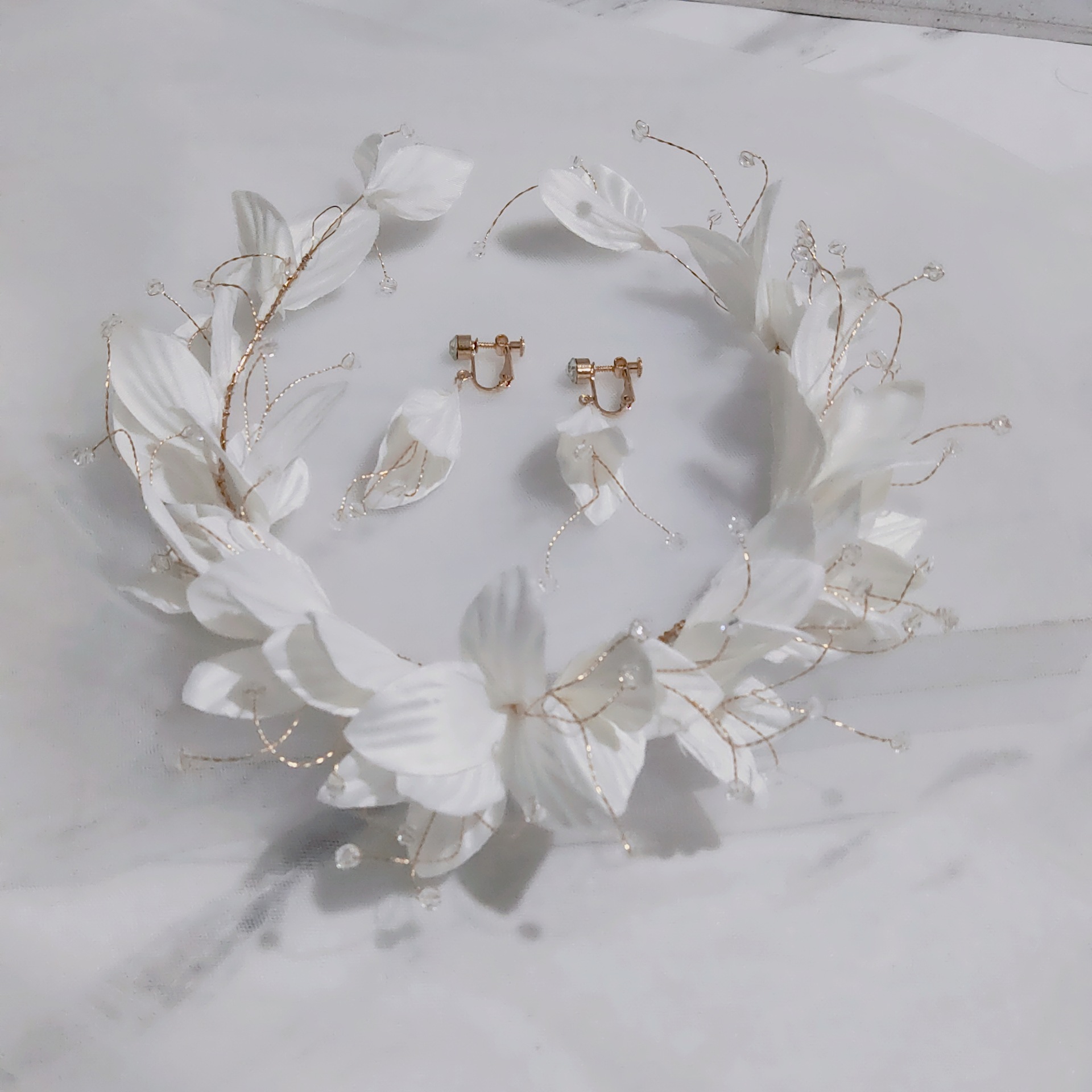 Sweet Bridal Headwear Solid Color Hand-Made Flower Bridal Wedding Headdress Simple Model hair Accessories