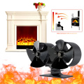 Twins 8 Blades Heat Powered Stove Fan Wood/Log Burner Stove Fan Eco Friendly Thermal Power Fireplace Fan Fireplace Accessories