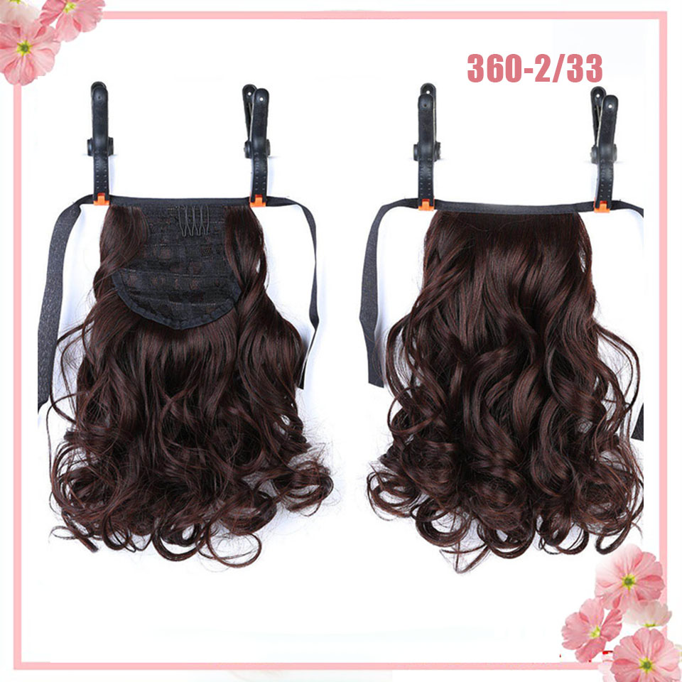 AOOSOO 12inch Long Curly Clip In Hair Tail False Hair Ponytail Hairpiece With Hairpins Synthetic Hair PonyTail Hair Extension