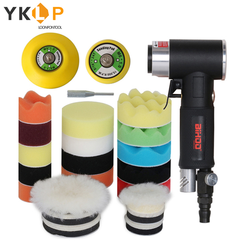 Air Sander Polishing Machine 2/3 Inch Polishing Pad Sponge Disc Set Pneumatic Polishing Grinder Car Track Polishing Machine