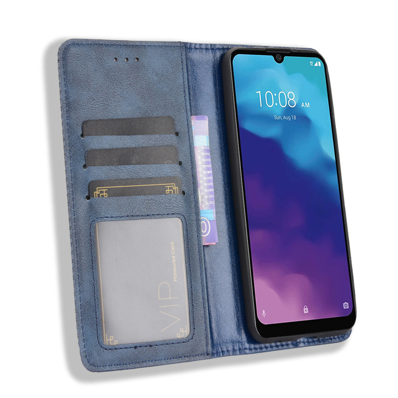 For ZTE Blade A7 2020 Case Book Wallet Vintage Slim Magnetic Leather Flip Cover Card Stand Soft Cover Luxury Mobile Phone Bags