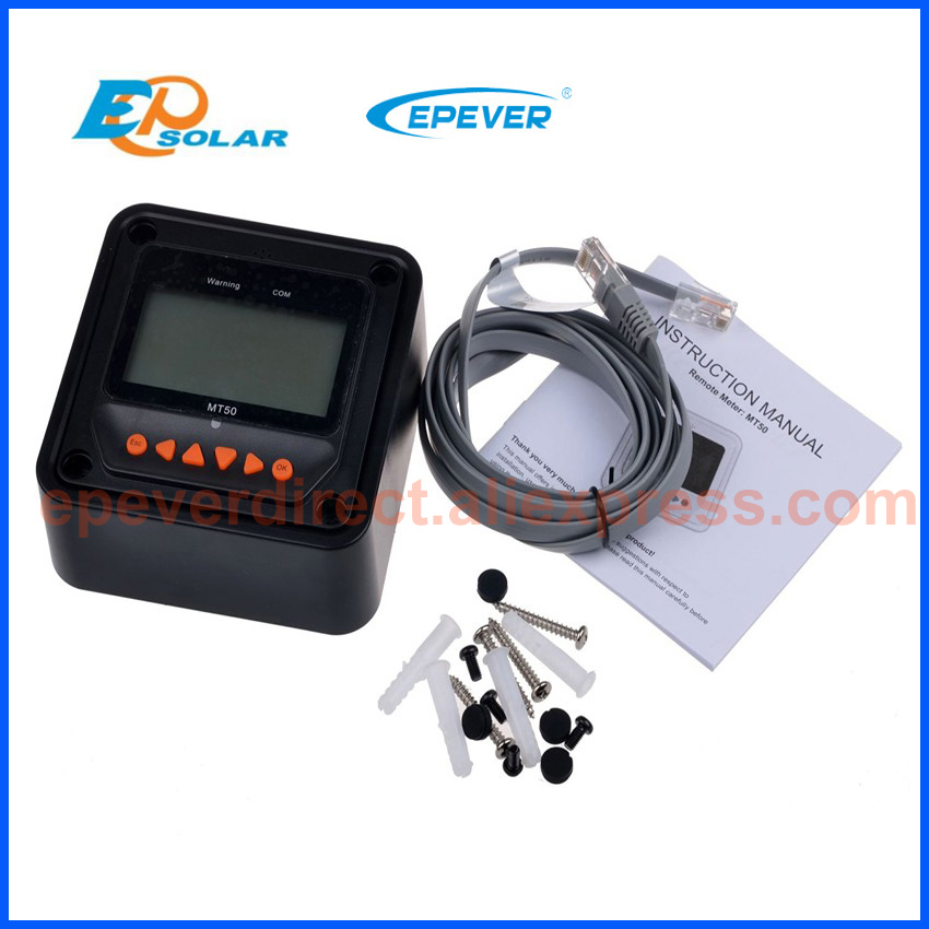 White color MT50 meter remote connected with solar controller EPEVER Tracer series as accessory