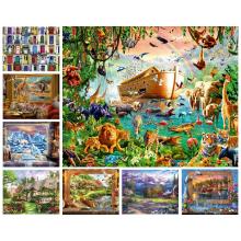 1000 Pieces Of 75*50 Cm 1000 Pieces Of Animal Oil Painting Aegean Sea Landscape Oil Painting Adult Paper Puzzle Wall Decoration