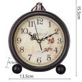 Antique Style Clocks Silent Retro Table Clock Quiet Non-Ticking Clock Classic Retro Clock Desk Alarm Clock(Without Battery)