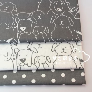 160cm*50cm gray dot dog cotton fabric DIY bedding quilting apparel dress patchwork fabric kids handwork curtain decor cloth