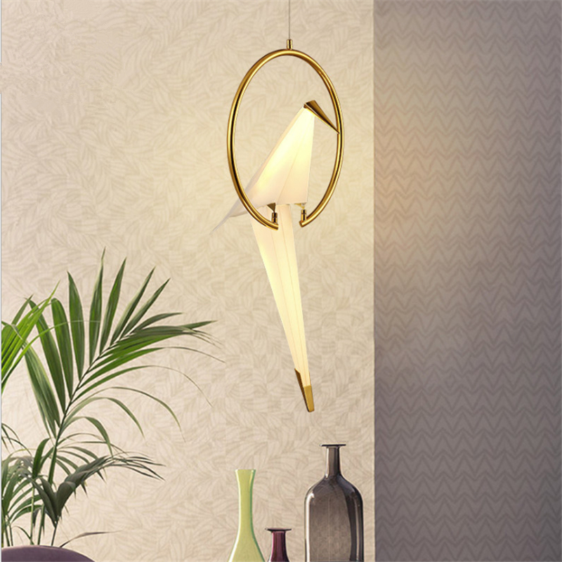 Nordic Perch Pendent Light lamp Postmodern Creative Personality Bird Bedroom Bedside Balcony Restaurant Simple Crane LED Lamps