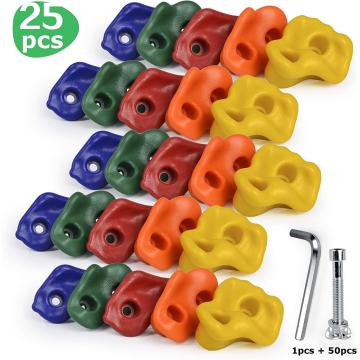 25 Pcs/Set Children Indoor Climbing Rock Playground Holds Wall Stone Kit Rock Stones Backyard Toys Kids Fitness Toys