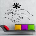 Lotus Wall Stickers Hands Spa Relaxation Yoga Zen Vinyl Decal Wall Stickers Home Decor Living Room Vinilos Paredes A420