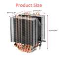 LGA2011 X79 X99 3 Pin Dual Tower CPU Cooler Fan 6 Heatpipe Cooling Fans Radiator Heatsink Fan For Intel 1150/1151/1155 For AMD