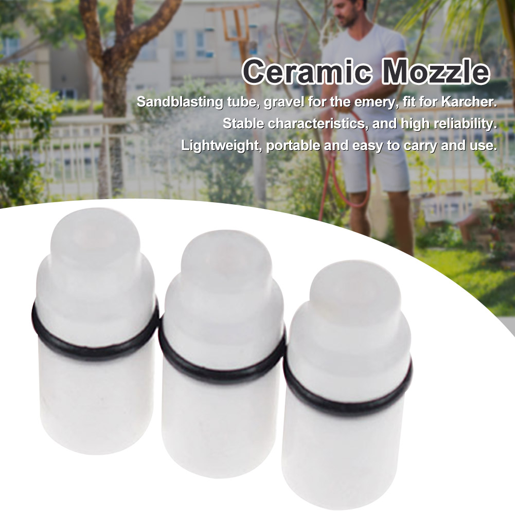 3pcs Home Practical Fitting Sand Mini White Hose High Pressure Washer Ceramic Nozzle Industrial Wet Blasting Professional Lance