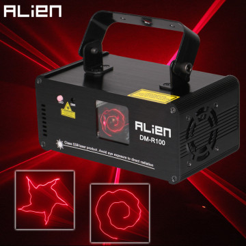 ALIEN Remote 100mw RED Laser Stage Lighting Effect DMX 512 Scanner Projector for DJ Disco Party Bar Dance Club Holiday Christmas