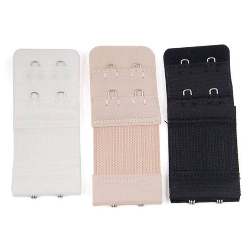 1pc 2 Hooks 2 Rows Adjustable Belt Buckle Useful Bra Black White Extenders Strap Extension Button Accessories Woman Ladies