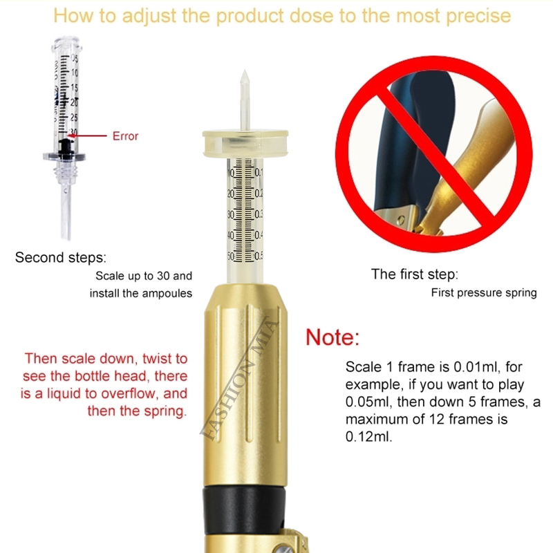 High Pressure Hyaluronic Pen Non-needle meso Hyaluron Pen with 0.5ml / 0.3ml Ampoule hyaluronan acid For Anti-wrinkle anti-aging