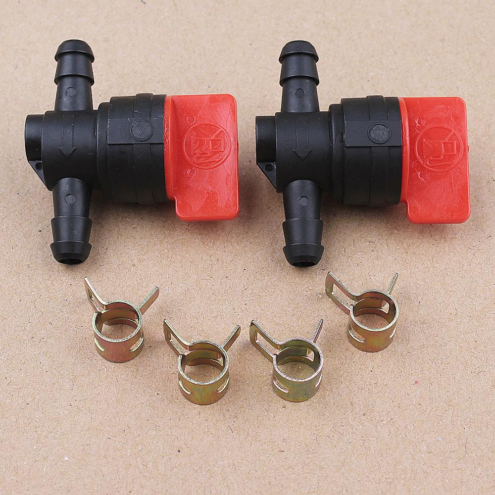 2PCS 1/4 In Line Straight Fuel Gas Cut-Off Valve Clamps for Briggs & Stratton Engine Replacement Parts